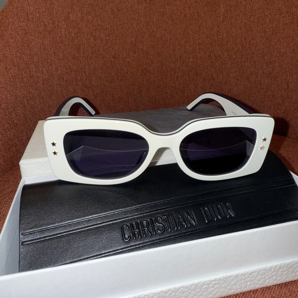 Dior White and Black Sunglasses
